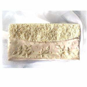 Vintage 1960s Hand Beaded Sequin Purse Clutch & Matching gloves Set